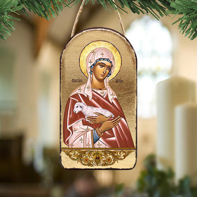 Saint Agnia Religious Christian Sacred Icon Ornament - Inspirational Icon Decor - 87025