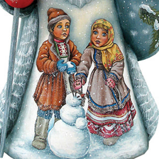 Frosty Friends Santa Hand-Painted WOODCARVED Masterpiece by G. DeBrekht - Christmas Santa Snowman Decor - 2821459 - SPECIAL ORDER