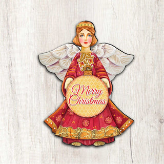 Merry Christmas Angel Nativity Outdoor Decor Large Ornament by G. DeBrekht - Nativity Holiday Decor - 8152722M-MC