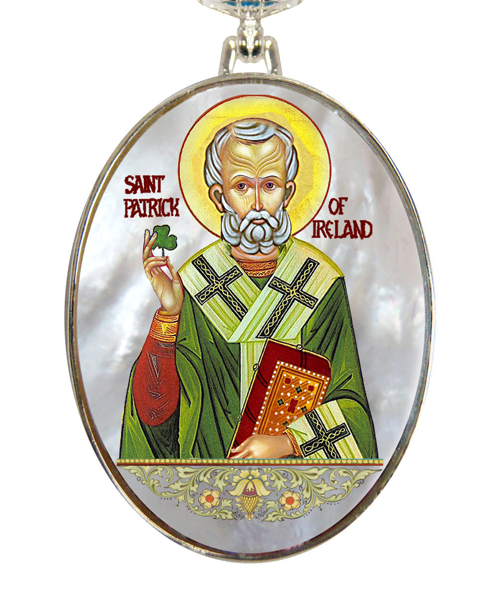 Pearl Saint Patrick Silver Plated Mother of Pearl Necklace Jewelry - 43060