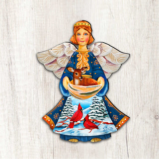 Guardian Angel Deer Nativity Door Decor by G. DeBrekht - Nativity Holiday Decor - 8152510H