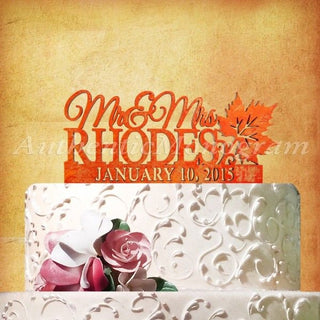 Wedding Cake Topper - Fall Wedding Cake Topper - 6