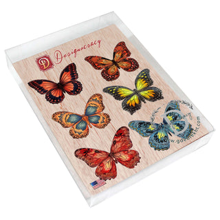 Summer Butterfly Decorative Eco Wood Magnets Set of 6 by G. Debrekht - Wildlife Decor - 8090012-1G-S6