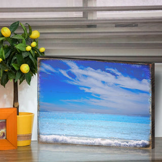 The Beach Wood Wooden Coastal Wall Art by Nature Wonders - Coastal Sea-Life Decor - 95226-3B