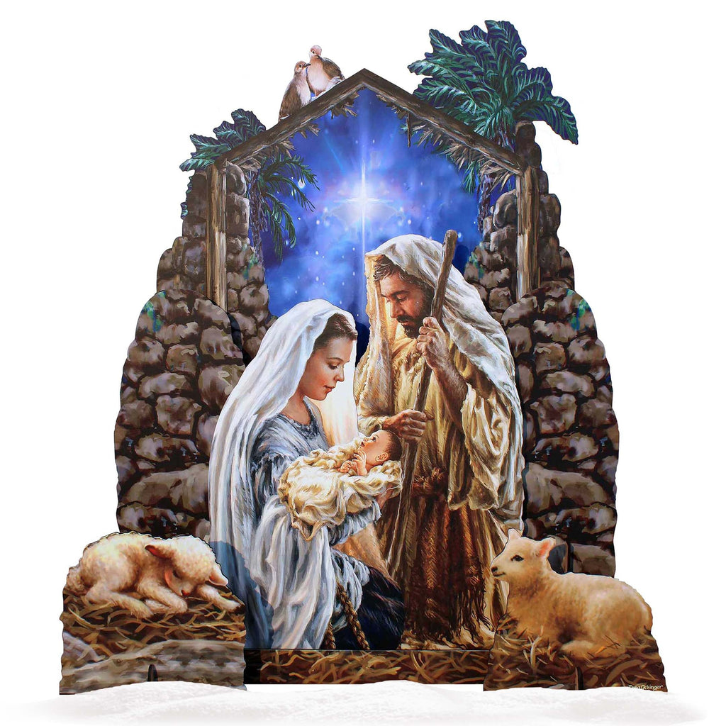 Glory to God Nativity Life Size Oversized Outdoor Decor by D. Gelsinger - Nativity Holiday Decor - 8461010F-S4-DG-XXLG