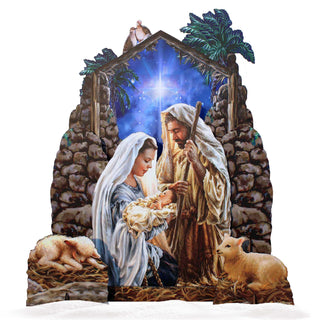 Glory to God Nativity Life Size Oversized Outdoor Decor by D. Gelsinger - Nativity Holiday Decor - 8461010F-S4-DG-XXLG