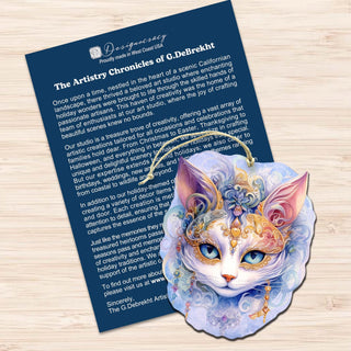 Beautiful Cats Decorative Eco Wood Ornaments Set of 3 by G. Debrekht - Christmas Decor - 8091033-S3