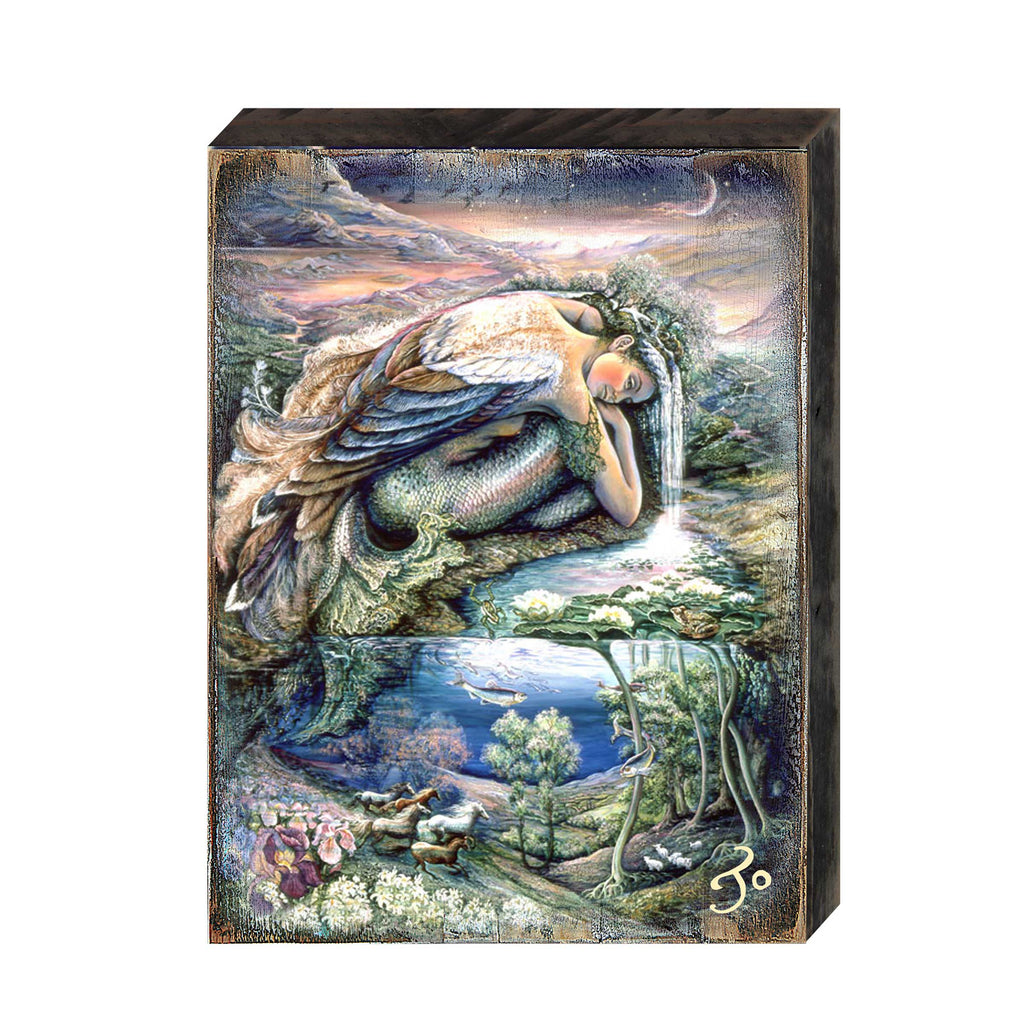 Mer Angel Fantasy Wooden Wall Art by Josephine Wall - Fantasy Decor - 852181-JW