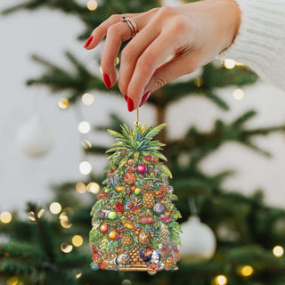 Santas Around the World - Hawaiian Inspired Santa - Eco Wood Ornaments Set of 3 by G. DeBrekht Christmas Santa Snowman Decor - 8091313S3