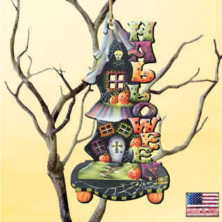Halloween Candle Holder Wooden Ornaments by Jamie Mills-Price - Thanksgiving Halloween Decor - 8457402
