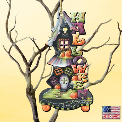 Halloween Candle Holder Wooden Ornaments by Jamie Mills-Price - Thanksgiving Halloween Decor - 8457402