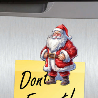 Santa Decorative Eco Wood Magnets Set of 6 by G. Debrekht - Christmas Santa Snowman Decor - 8090009G-S6