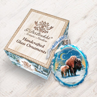 Buffalo Mercury Glass Ornament by G. DeBrekht - Wildlife Holiday Decor - 771024