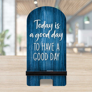 Today is a Good Day Cell Phone Stand Family Decor Wood Mobile Tablet Holder Charging Station Organizer - 892064
