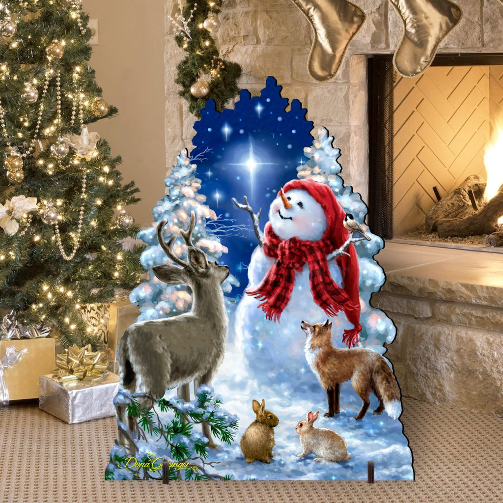 Heaven Wildlife Snowman Frosty Friends Outdoor by D. Gelsinger - Christmas Decor - 8461049F-1801