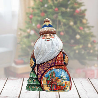 The Journey of the Three Kings Santa Hand-Painted WOODCARVED Figurine by G. DeBrekht - Nativity Holiday Decor - 8206013