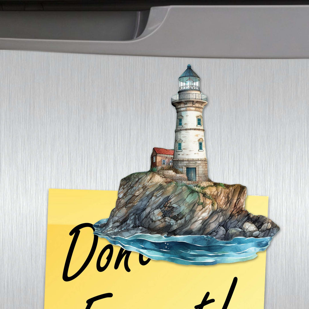 Lighthouse Decorative Eco Wood Magnets Set of 6 by G. Debrekht - Coastal Decor - 8090022G-S6