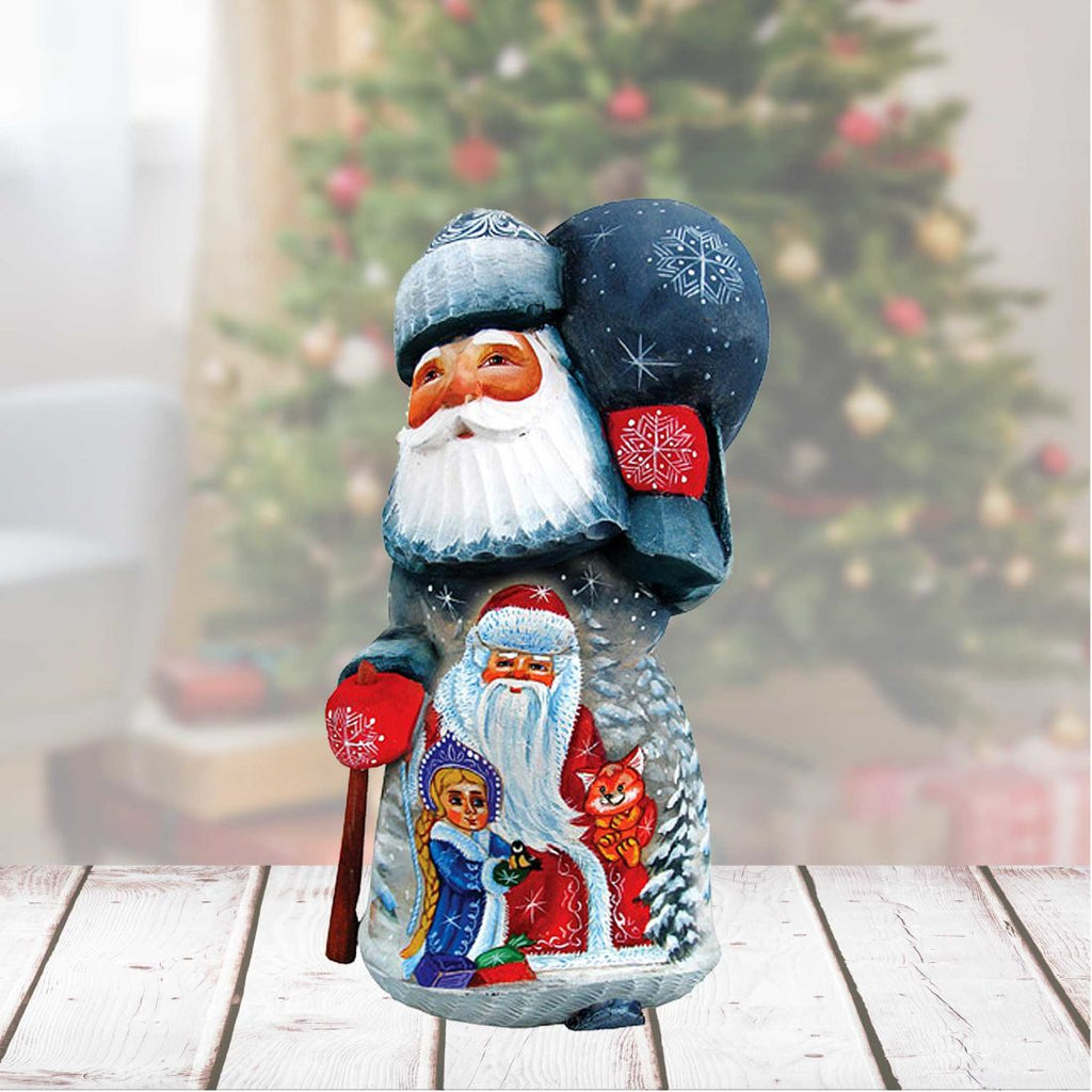Delightful Merry Santa Hand-Painted WOODCARVED Masterpiece by G. DeBrekht - Christmas Decor - 820203 *** PRE-ORDER - Handmade Just for You! ***