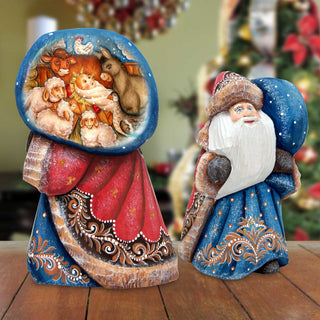 Along the Way Santa Hand-Painted WOODCARVED Masterpiece by G. DeBrekht - Nativity Holiday Decor - 8215550