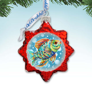 Coastal Decorations - Colorful Fish Keepsake Glass Ornaments by G. Debrekht - Christmas Decor - 777409