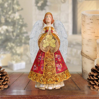 Dress up Peasant Angel Hand-Painted WOODCARVED Masterpiece by G. DeBrekht - Nativity Holiday Decor - 251010 *** PRE-ORDER - Handmade Just for You! ***