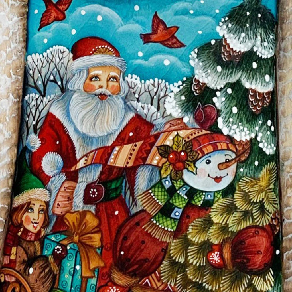 First Snow's Play Day Santa Hand-Painted WOODCARVED Masterpiece by G. DeBrekht - Christmas Decor - 241141