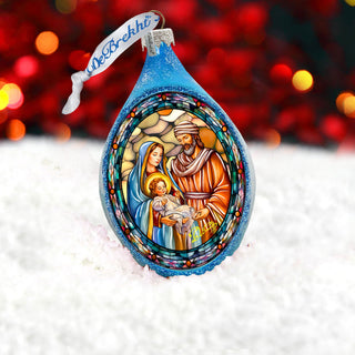 Christmas Story Drop Glass Ornament by G. Debrekht - Nativity Holiday Decor - 757-052