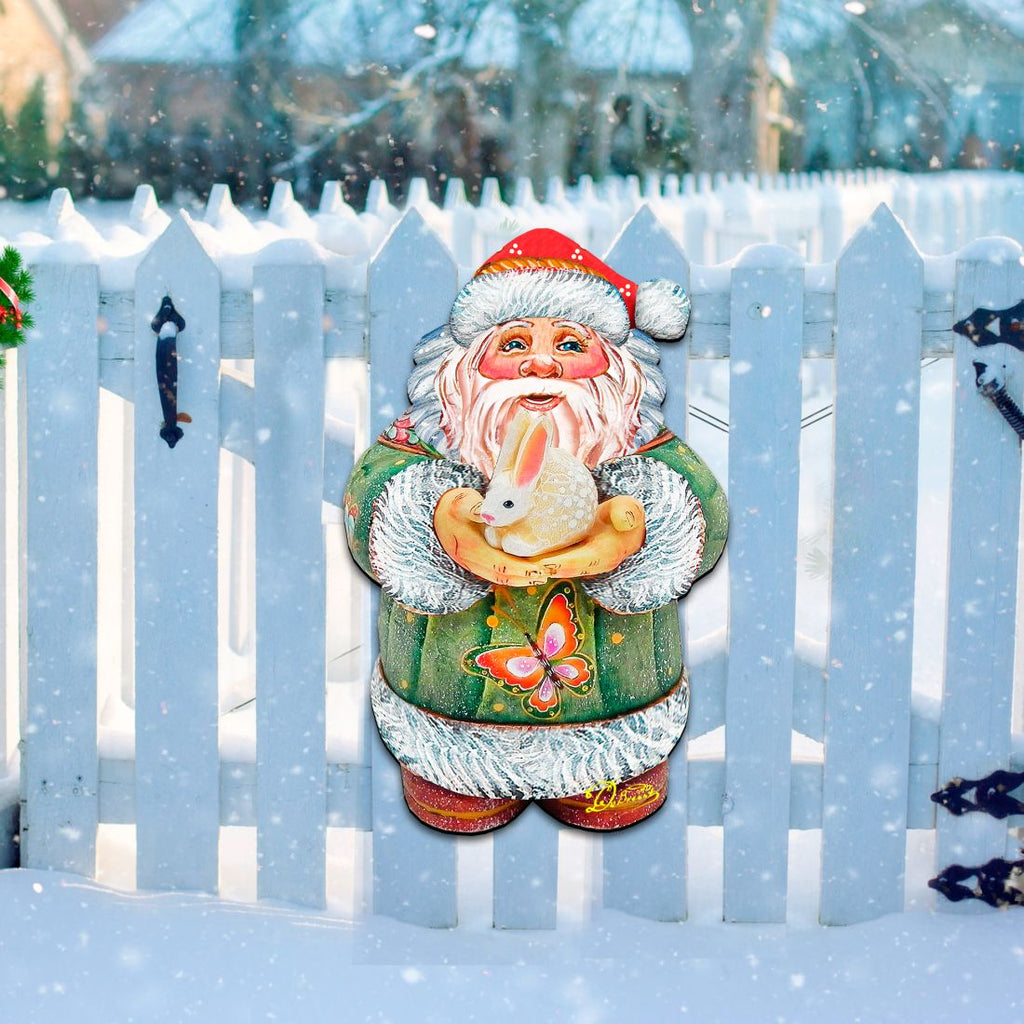 Bunny Santa Wall Door Decor by G. DeBrekht - Easter Spring Decor - 8118085H