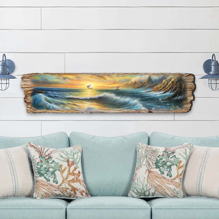 Wave Symphony Wooden Wall Art by G. DeBrekht Coastal Decor - 8491113W