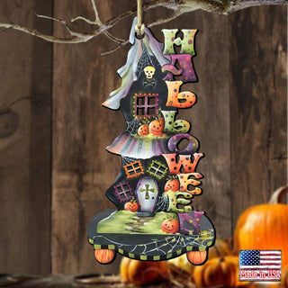 Halloween Candle Holder Wooden Ornaments by Jamie Mills-Price - Thanksgiving Halloween Decor - 8457402