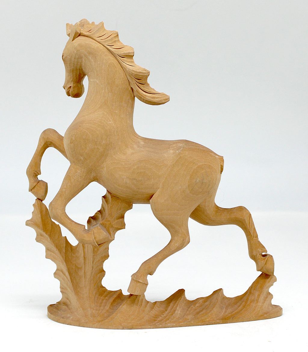 One-of-a-Kind Prancing Horse Wood carved Figurine 7