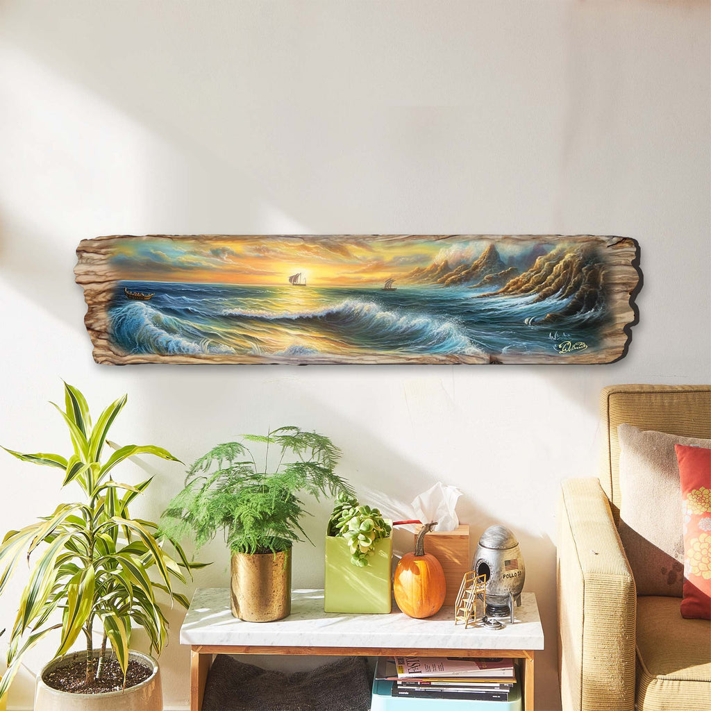 Wave Symphony Wooden Wall Art by G. DeBrekht Coastal Decor - 8491113W