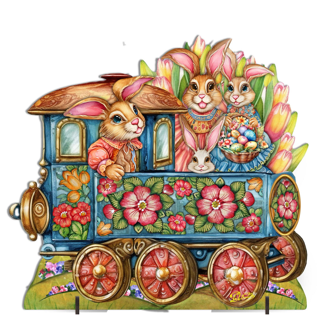 Easter Bunny Train Easter Lawn Decor by G. DeBrekht - Easter Spring Decor - 8652781F