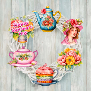 Happy Mother's Day Clip-On Eco Wood Decorative Ornaments Set of 6 by G. Debrekht - Love Family Decor - 8090059C-S6