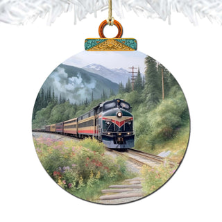 Alaska Mountain Express Wooden Ornaments by G.Debrekht - Wildlife Holiday Decor - 870041