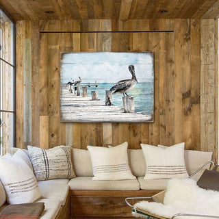 Pelican Wood Wooden Coastal Wall Art by Nature Wonders - Coastal Sea-Life Decor - 95252B