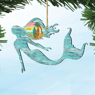 Mermaid Wooden Ornaments by G. DeBrekht - Coastal Holiday Decor - 8198514