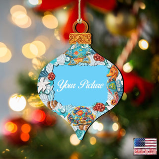 Coastal Picture Frame Ornaments - Ornament for Photo - Coastal Holiday Decor - 8112182-2PF