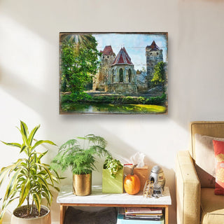 Aleeza Castle Art Wooden Wall Art by Nature Wonders - Nature Wildlife Decor - 95248B