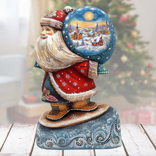 Christmas Night Sack Santa Hand-Painted WOODCARVED Masterpiece by G. DeBrekht - Christmas Decor - 8204015 *** PRE-ORDER - Handmade Just for You! ***