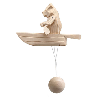 Bear on the Boat Animated Spinning Old-World Decoration by G. Debrekht - Wildlife Holiday Decor - 191000-04