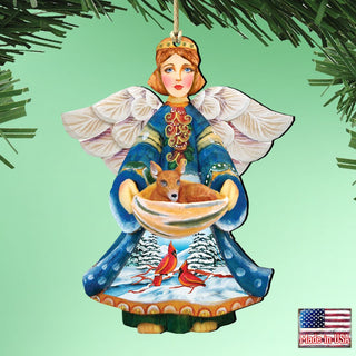 Cardinal Deer Angel Wooden Ornaments by G. DeBrekht - Nativity Holiday Decor - 8152510
