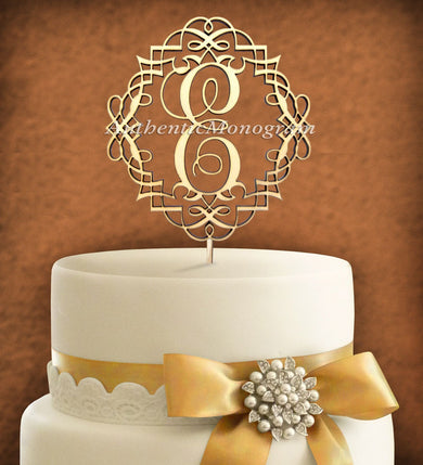 Birthday CAKE TOPPER - Wedding Cake Topper - Initial Cake Topper 4108
