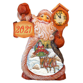 Santa Village Sleigh Ride Christmas Figurine by G. DeBrekht - Christmas Santa Snowman Decor - 5616394