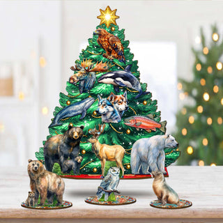 Wildlife of Alaska Advent Calendar Christmas Tree Eco Wood Set by G.DeBrekht Christmas Decor - 8091523