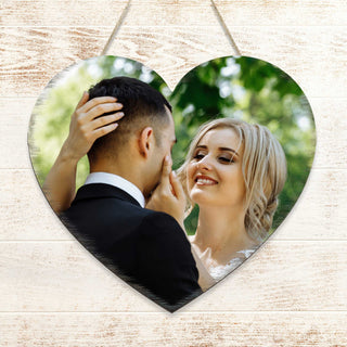 Personalized Gift Heart Photo - Custom Portrait on Wood