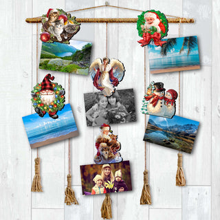 Santa and Friends Clip-On Eco Wood Decorative Ornaments Set of 6 by D. Gelsinger - Christmas Decor - 8090134C-S6