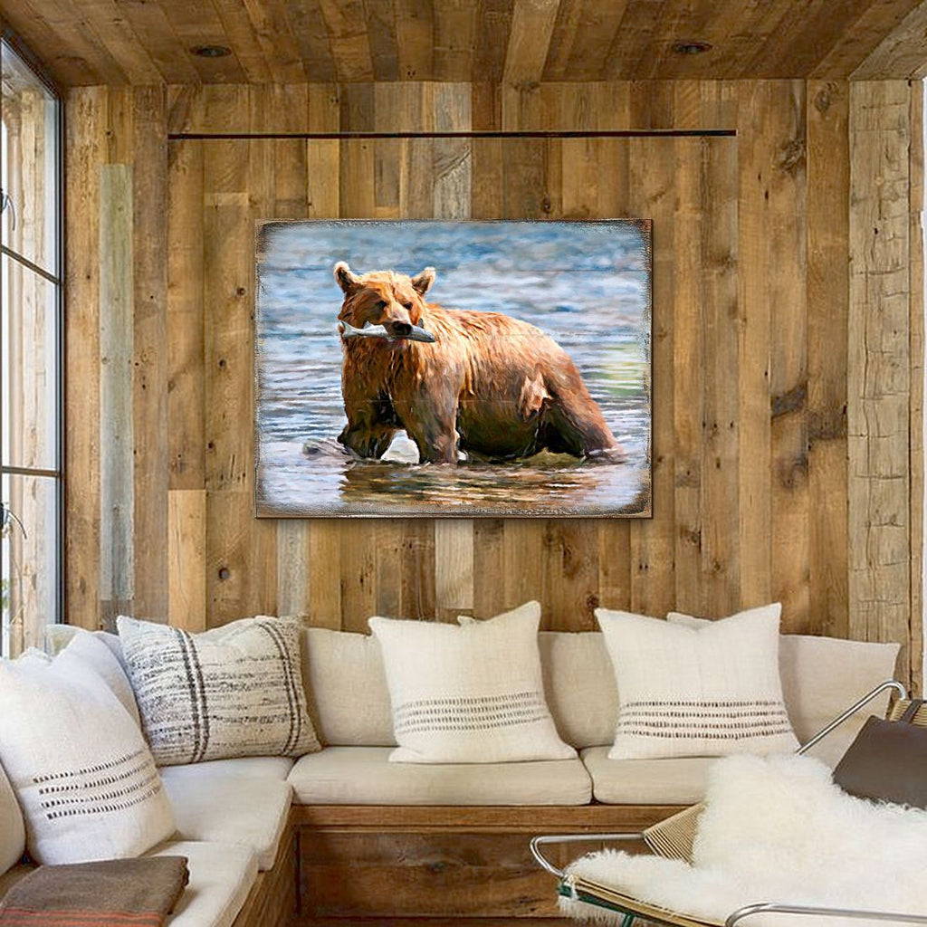 Bear Art Wooden Wall Art by Nature Wonders - Nature Wildlife Decor - 95297B