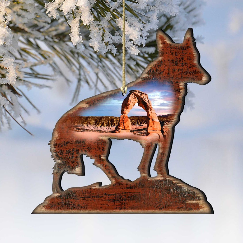 Coyote Wooden Ornaments by Nature Wonders - Wildlife Holiday Decor - 8198160