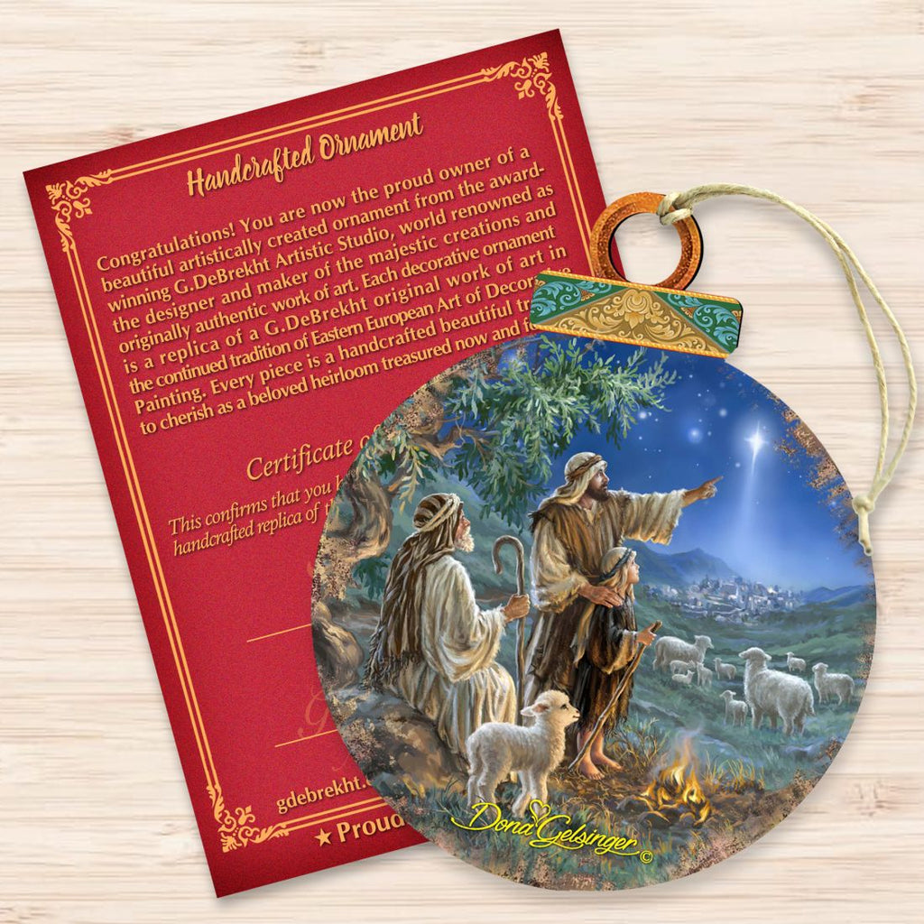 Shepherd Gliding Star Wooden Ornaments by Gelsinger - Nativity Holiday Decor - 8021121-2-1557